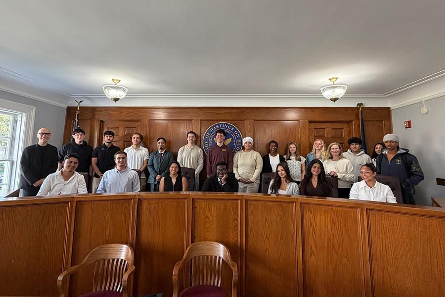 Iona Students and Hastings on Hudson Officials