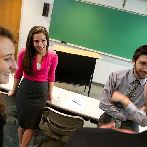 Students in the Adolescent Education program in class at Iona.