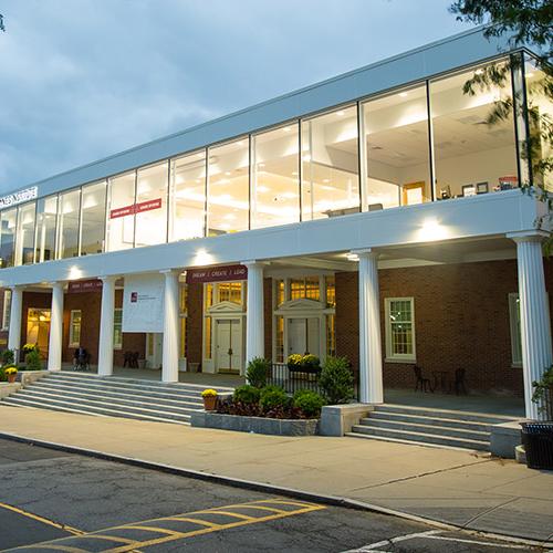 The Hynes Institute at dusk.