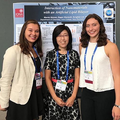 Regan Warmoth, Sunghee Lee and Marnie Skinner with their research at international collaboration.