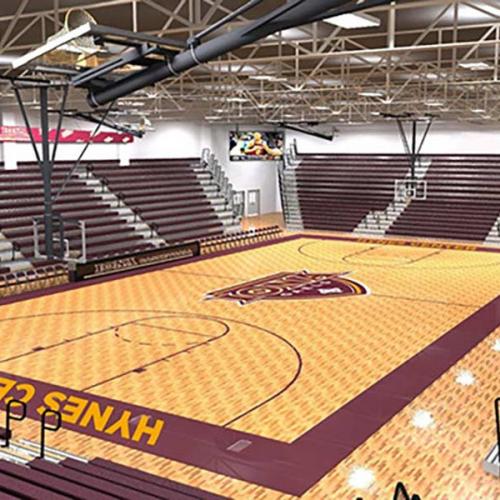 An artist's rendering of the improvements for the Hynes Center Basketball court.