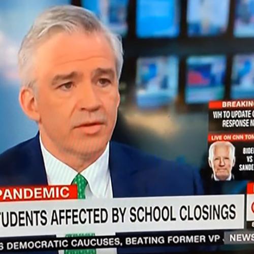 Iona University President Seamus Carey, Ph.D., appears on CNN to discuss Iona's approache to the COVID-19 crisis.
