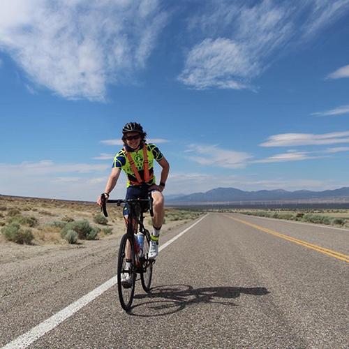 Aidan Connolly biking out west.