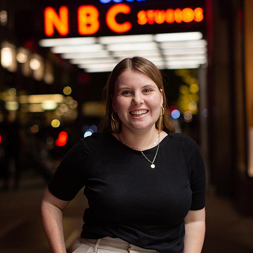 Erin Kutch ’18 outside of NBC studios.