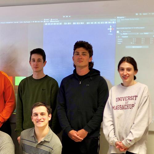 Computer Science students worked on virtual reality March 2023.