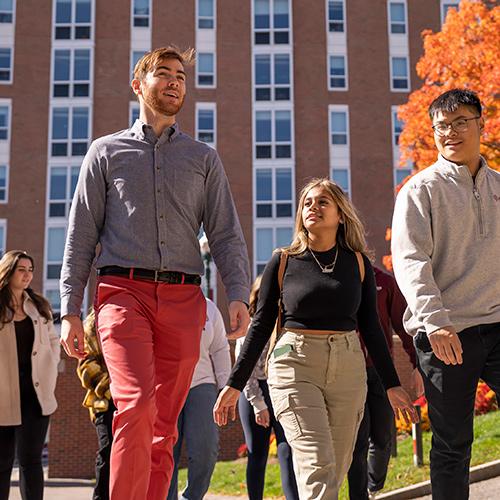 Students enter campus from North Avenue.