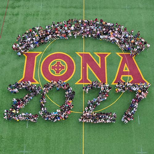Iona Class of 2027 on Mazzella Field.