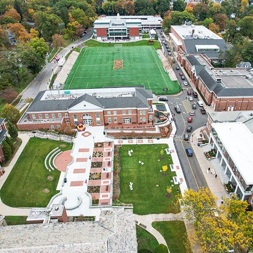 A drone image of Iona's New Rochelle campus.