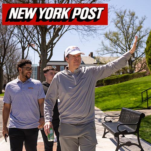 Tobin Anderson waving with the New York Post logo.