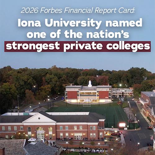 Info graphic stating Iona is among the nation's strongest private colleges.