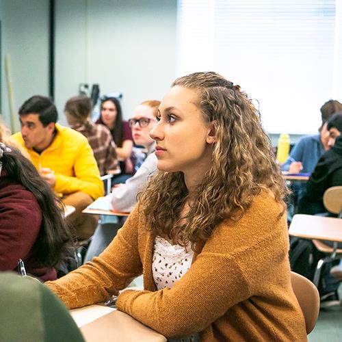 A graduate education major in the classroom.