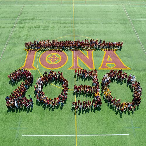 The Class of 2030 spelling out 2030 on Mazzella.