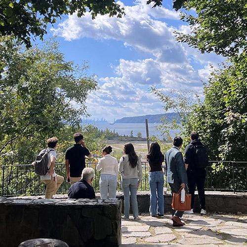 Iona Students Looking Out On The Hudson River
