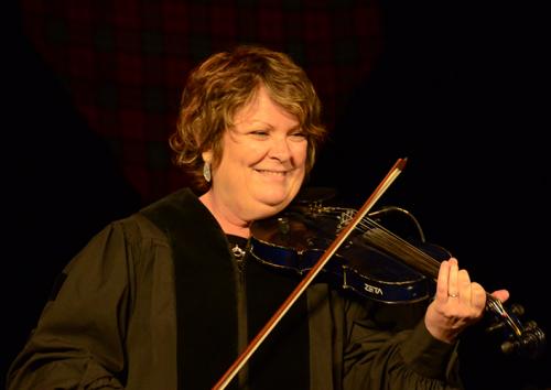 Eileen Ivers plays violin at the 2019 Commencement ceremony.