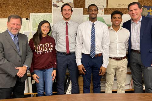 Iona students present to New Rochelle Parks & Recreation in December 2019.