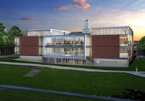 An artist's rendering of the LaPenta School of Business.