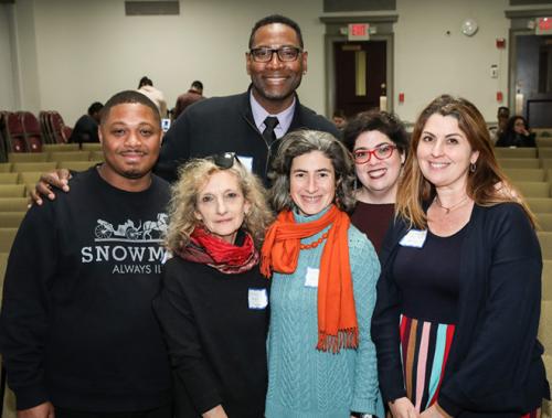 Henry LaBeuf, Sr., Victoria Mills, Kimara S. Dawson, Kathy Leichter, Dr. Cathryn Lavery and Dr. Kimbery Spanjol at the Youth Incarceration film screening.