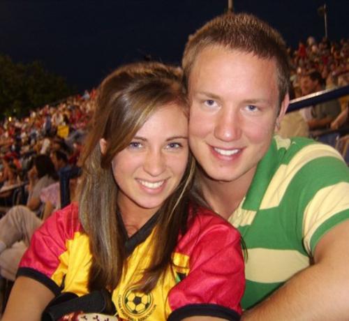 Bill and Amanda Pientka at a soccer game.