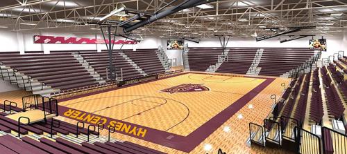 An artist's rendering of the improvements for the Hynes Center Basketball court.