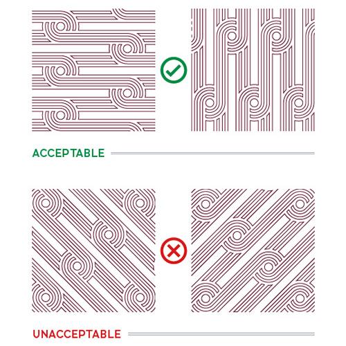 Celtic line art in acceptable and unacceptable orientations.