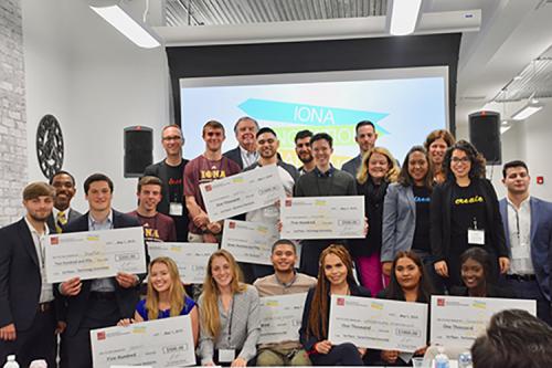The 2019 Iona Innovation winners, judges and participants.