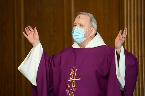 Father Mulvey preaches on Ash Wednesday 2021.