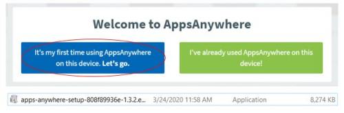 AppsAnywhere First-time User