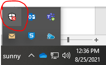 Windows Defender icon location