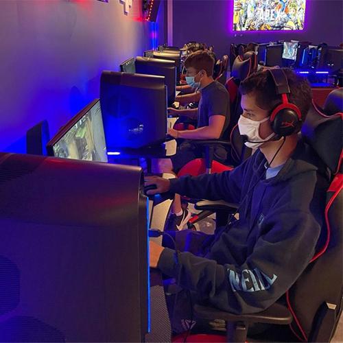 Students in Iona College's new esports club.