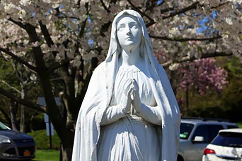 Mary Mother of God statue in Columba Parking Lot