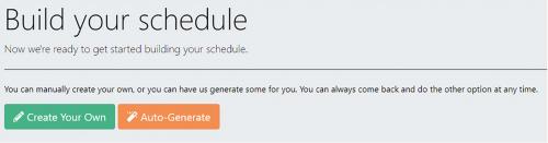 Build your schedule interface