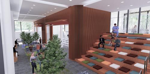 Artist rendering of Main Street in NYP Iona School of Health Sciences.