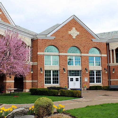 The entrance of Ryan Library.