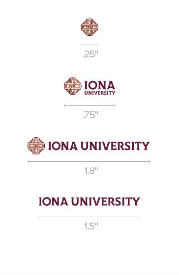 Logo sizing examples.