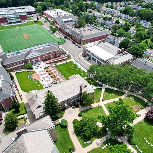 Drone image of campus from Summer 2022.