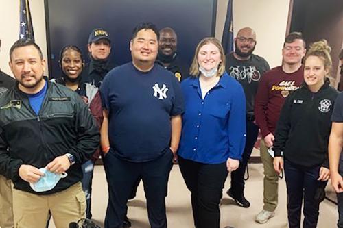 Iona students with the New Rochelle Police Department.