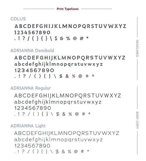 Iona print typefaces.