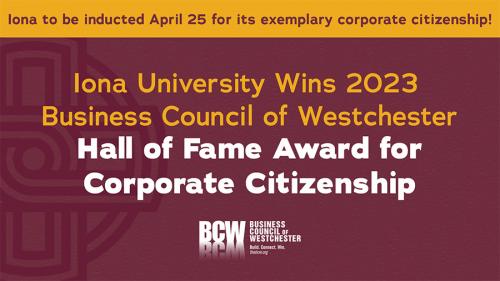 Iona University wins 2023 BCW Hall of Fame Award  for Corporate Citizenship