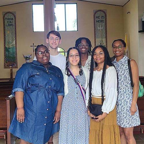 Students after Mass during the Jamaica trip.