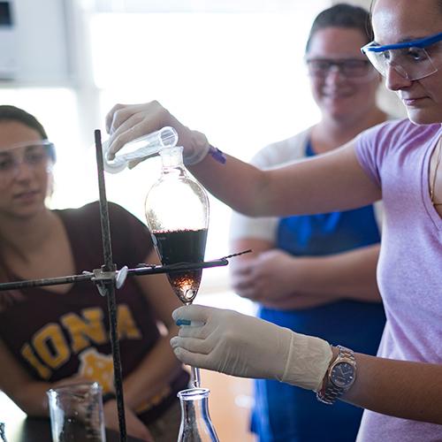 Students working in the Chemistry lab.