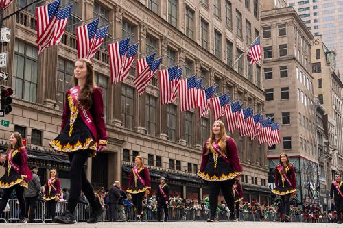 The Irish Step group marches in the 2023 St. Patrick's Day parade.