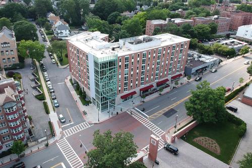 A drone image of North Hall.