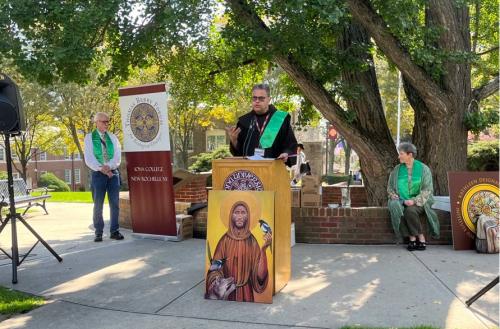 Fr. Vaughn Fayle delivering remarks. 