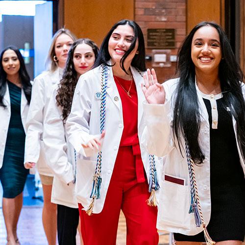 Iona University Nursing Students approaching at Pinning ceremony