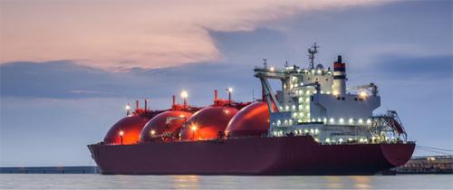 An oil ship on the ocean.