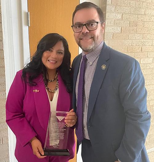 Judge Fernandez at the 9th Judicial District’s Hispanic Heritage Celebration with Senator Luis Sepulveda.