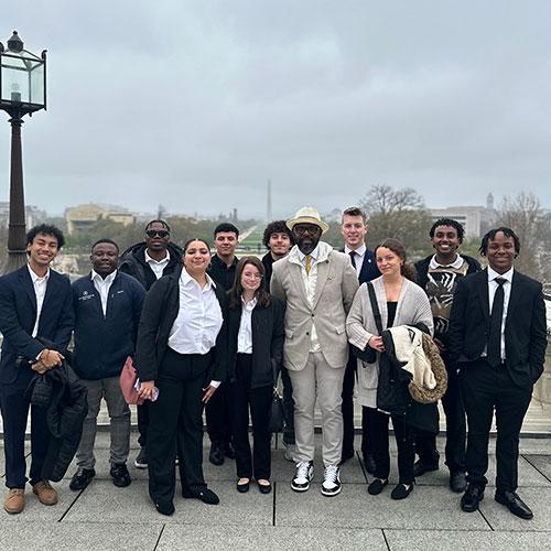 Students at Nation's Capital during school trip to DC