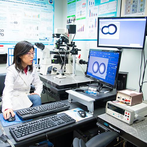 Dr. Sunghee Lee performing reasearch in her lab.