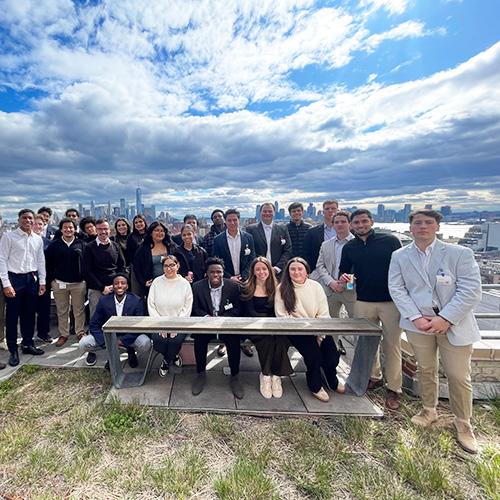 Iona students on the roof of Google's office in NYC.