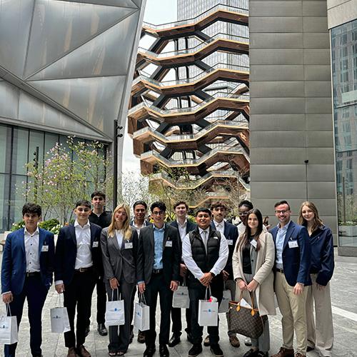 Iona students outside of L'Oreal's NYC offices.